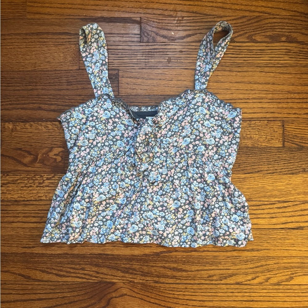 American Eagle Floral Babydoll Top